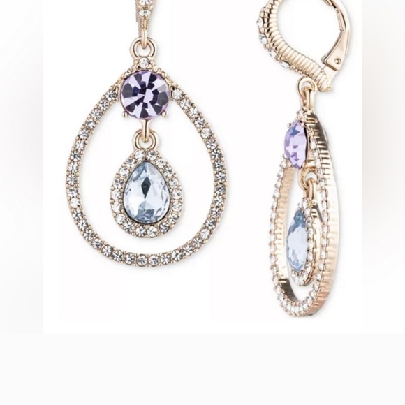 Givenchy Pavé & Pear-Shape Crystal Orbital Drop Earrings NWT - Picture 5 of 6